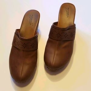 Brown clogs
